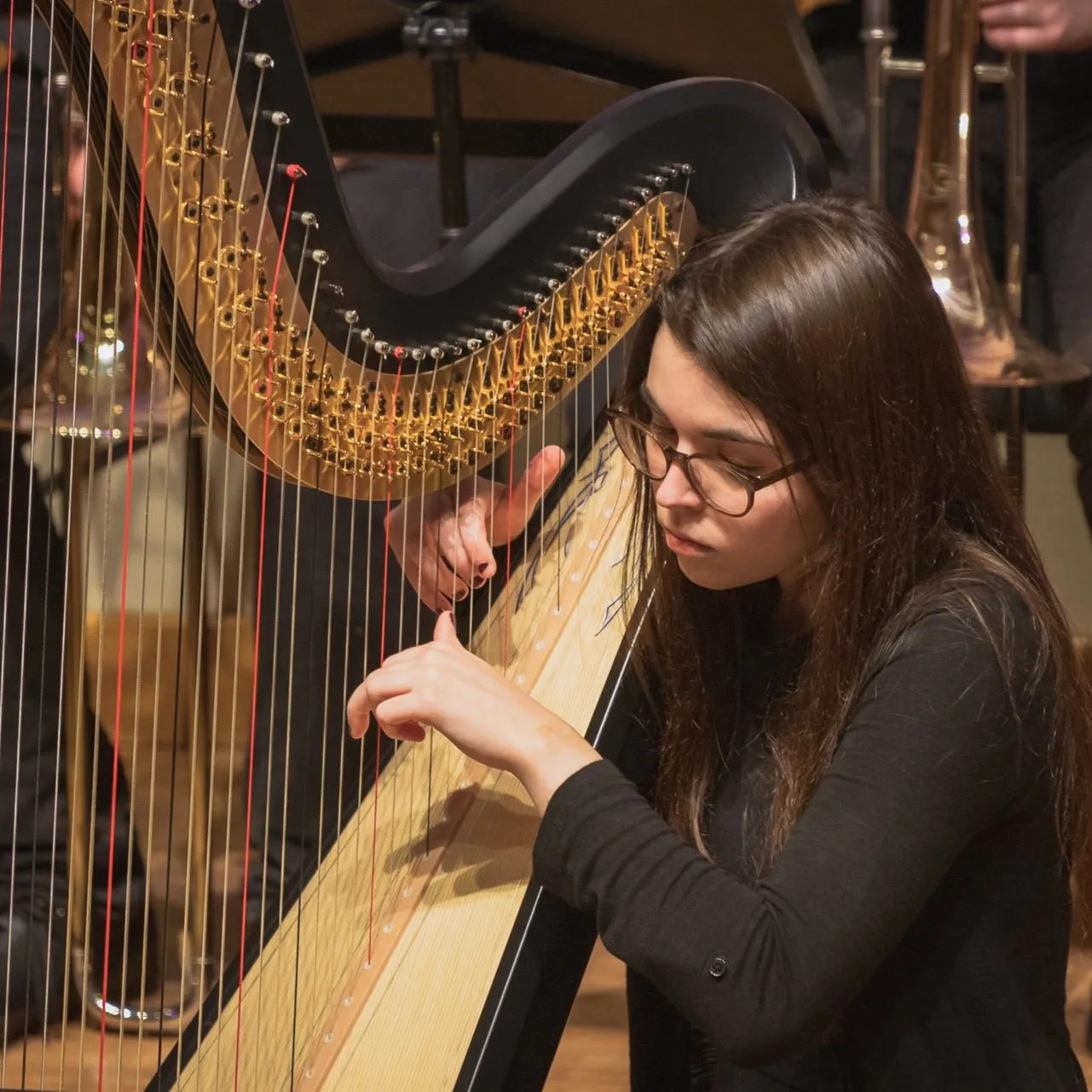 Angharad playing in an orchestra